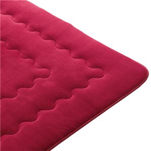 ふわモコキルトラグマット 【8： 3cm厚/4畳サイズ】 長方形/厚手 ウォッシャブル ワイン