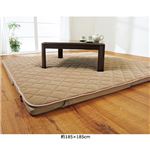 コンパクト収納ラグマットと洗えるカバー2点セット【4： 約200cm×290cm】 長方形/厚手 ブラウン 