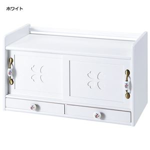 かわいいキッチンカウンター上収納庫(キッチンラック) 【1： 幅60cm】 木製 引き出し付き ホワイト(白) 【完成品】