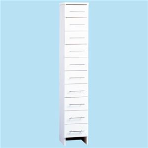 ランドリー収納庫(ランドリーチェスト) 【7： ハイタイプ/幅30cm】 10段 ホワイト(白)