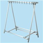 アルミA型軽量布団干し(折りたたみ物干し) 【2： 2枚用】 アルミ製 ハンガーフック×10個付き 日本製
