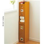 南欧風トイレラックシリーズ 【1： スリム】 ブラウン 【完成品】