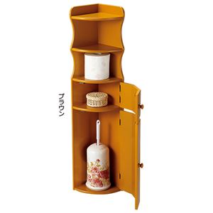 南欧風トイレラックシリーズ 【2： コーナー】 ブラウン 【完成品】