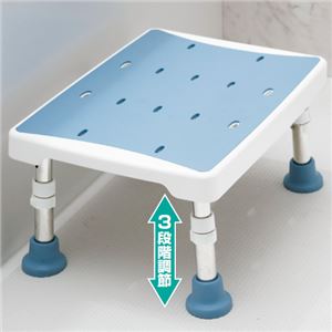 浴室用2ウェイステップ台(風呂椅子/踏み台) 幅40cm×奥行30cm 脚ゴム付き ブルー(青)
