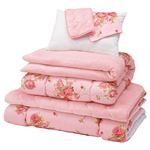 あったかボア付き寝具6点セット 【シングルサイズ】 花柄