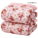 ボア付き掛け布団2枚セット 【シングルサイズ】 花柄