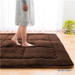 シルキータッチ極厚ふっくらボリュームラグマット 【3： 約190×240cm】 長方形/厚手 ブラウン