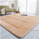 シルキータッチ極厚ふっくらボリュームラグマット 【3： 約190×240cm】 長方形/厚手 ベージュ