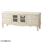 テレビ台/テレビボード (アンティーク調クラシック猫足家具シリーズ) 【幅135cm】 木製 固定棚1枚付き 【完成品】