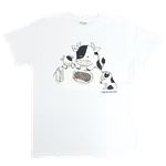【アホ研究所・アホTシャツ・自虐Tシャツ・おもしろTシャツ】うし Lサイズ ホワイト