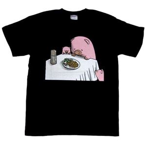 【アホ研究所・アホTシャツ・自虐Tシャツ・おもしろTシャツ】ブタ Mサイズ ブラック