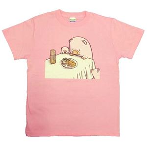 【アホ研究所・アホTシャツ・自虐Tシャツ・おもしろTシャツ】ブタ Lサイズ ピンク