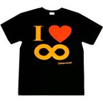 【アホ研究所・アホTシャツ・自虐Tシャツ・おもしろTシャツ】I Love ∞ Sサイズ ブラック
