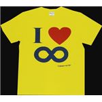 【アホ研究所・アホTシャツ・自虐Tシャツ・おもしろTシャツ】I Love ∞ Mサイズ イエロー