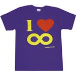 【アホ研究所・アホTシャツ・自虐Tシャツ・おもしろTシャツ】I Love ∞ Lサイズ パープル