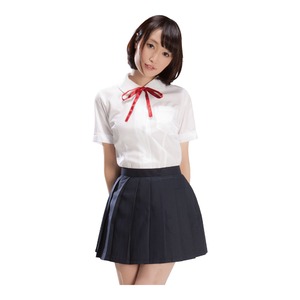 清純女子高生丸襟