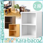カラーボックスシリーズ【kara-baco2】2段 ホワイト
