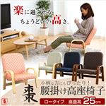 腰掛けしやすい肘掛け付き高座椅子【棗-なつめ-】（ロータイプ・25cm高） 紺色