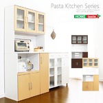 ホワイト食器棚【パスタキッチンボード】（幅90cm×高さ180cmタイプ） ホワイト