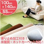 （100×140cm）マイクロファイバーウレタンラグ【Lumurma-ラマーマ-（SSサイズ）】 アイボリー