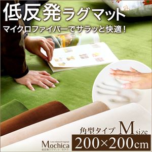 （200×200cm）低反発マイクロファイバーラグマット【Mochica-モチカ-（Mサイズ）】 ベージュ