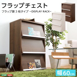 収納家具【DEALS-ディールズ-】 フラップ扉3枚タイプ ウォールナット