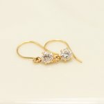 18金0.2ctダイヤモンドピアス ショートフックピアス