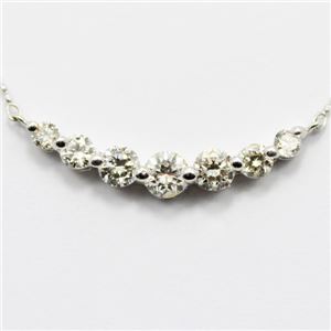 18金ホワイトゴールド0.5ctダイヤモンド7石 グラデーションセッティングペンダント