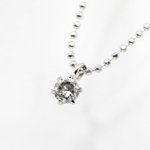 純プラチナ0.1ct6爪ダイヤモンドペンダント/ネックレス