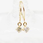 10金0.1ctダイヤモンドピアスショート フックピアス