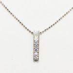 0.1ct 天然ダイヤモンド ストレートライン スクエア ペンダント ネックレス