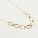 10金イエローゴールド　40cm　アンティーク風　サークル　モチーフ　デザイン　ネックレス