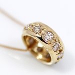 18金イエローゴールド 0.2ct 天然ダイヤモンド エタニティ リング ペンダント ネックレス