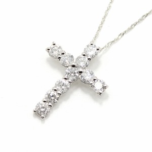 純プラチナ 1ct ダイヤモンド クロスペンダント 