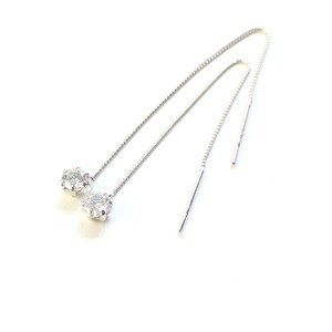 プラチナ0.3ctダイヤモンド ショート アメリカンチェーンピアス