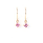 18金ピンクゴールド 0.2ｃｔ ピンクサファイア フックピアス