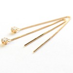 18金 イエローゴールド 0.1ct ダイヤモンドピアスショート アメリカンチェーンピアス