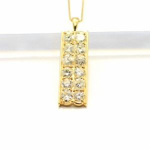 18金 イエローゴールド 2.0ct イエローダイヤモンド プレートデザイン チャーム ペンダント 