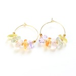 マルチクォーツ フープ ピアス  