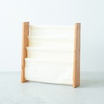 キャンバスマガジンラック 【ワイド/幅広3段】 幅51cm×奥行14cm 木製/布 ブラウン