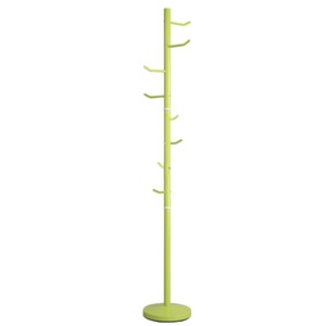コートハンガーツリー(ポールハンガー) スチール製 高さ175.5cm グリーン(緑)