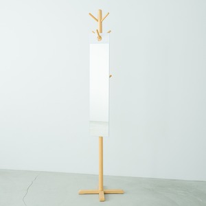 フックミラー(引っかけウォールミラー) 幅20cm×高さ100cm 飛散防止加工 日本製 ホワイト(白)