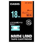 カシオ（CASIO） ネームランド エコテープカートリッジ 蛍光オレンジに黒文字 18mm