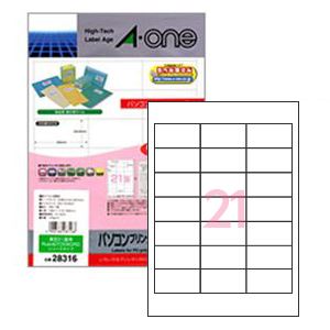 【まとめ買い】パソコンプリンタ＆ワープロラベルシール（A4） 東芝 21面（1片：縦33.9×横64.0mm） 1パック（100枚）