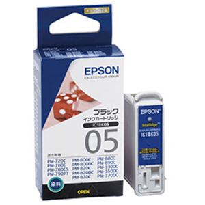 【純正品】 エプソン（EPSON） インクカートリッジ ブラック 型番：IC1BK05 単位：1個