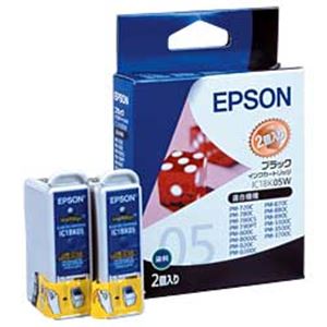【純正品】 エプソン（EPSON） インクカートリッジ ブラック 型番：IC1BK05W 単位（入り数）：1箱（2個入）