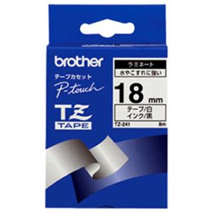 ブラザー（BROTHER） ピータッチ用TZeテープ 白に黒文字 18mm