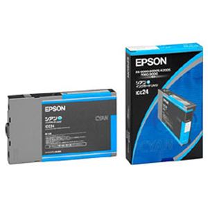 【純正品】 エプソン（EPSON） インクカートリッジ シアン 型番：ICC24 単位：1個