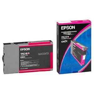 【純正品】 エプソン（EPSON） インクカートリッジ 色：マゼンタ 型番：ICM24 単位：1個