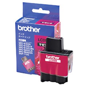 【純正品】 ブラザー工業（BROTHER） インクカートリッジ マゼンタ 型番：LC09M 単位：1個